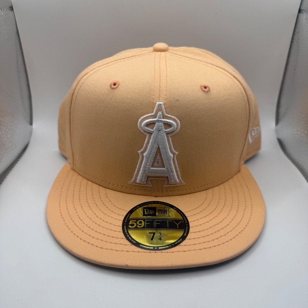 New Era 59FIFTY Los Angeles Angels Hat Peach Orange Fitted 7 3/4 MLB Baseball